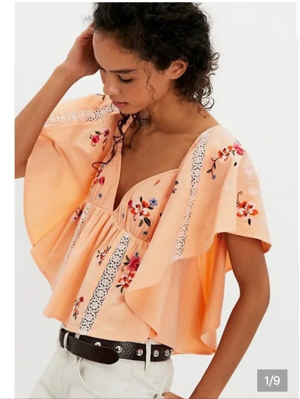 Free People Make Me Yours Blouse. Peach Combo. NWT. Small.